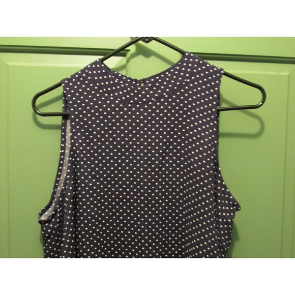 Love Fire Junior's Challis Blue Polka Dot Mock Neck Shell Blouse Size M - Picture 2 of 7